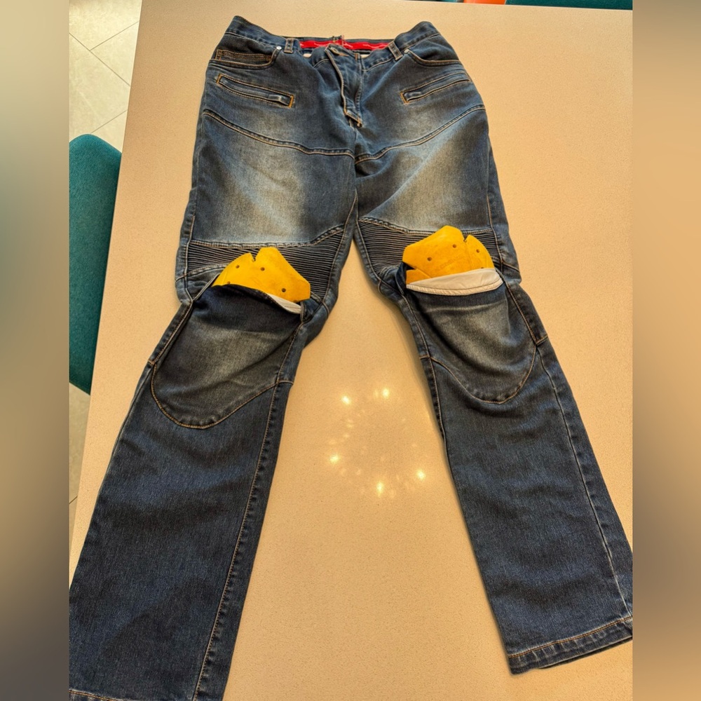 Men's Blue Motorcycle Jeans with protectors